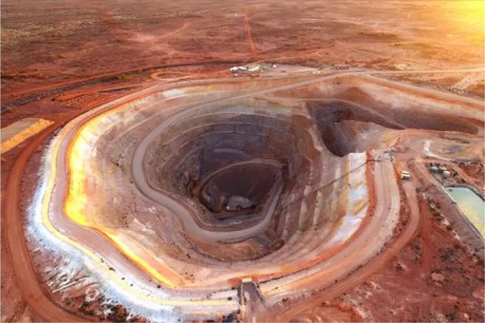 Drone image of a gold mine