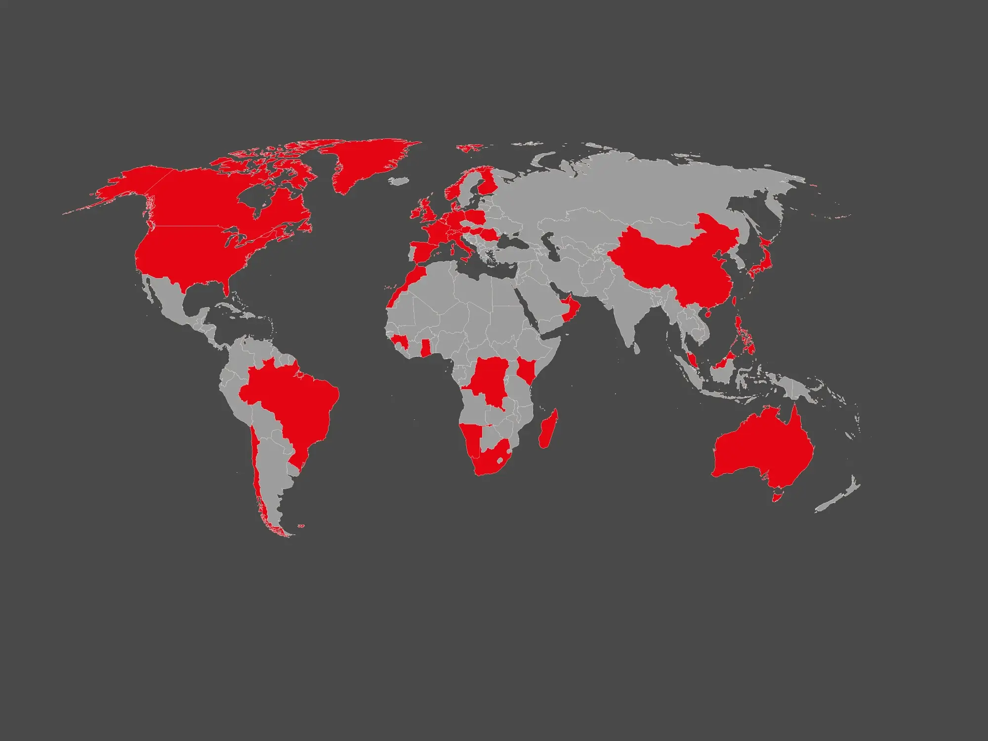 Images of a world map for the company profile